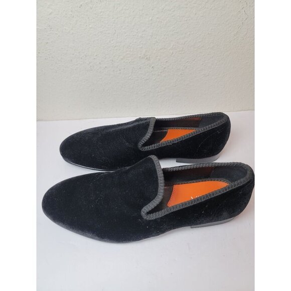 Tallia Enrico Men Black Velvet Slip-On Loafers Size 8.5 - Picture 3 of 10